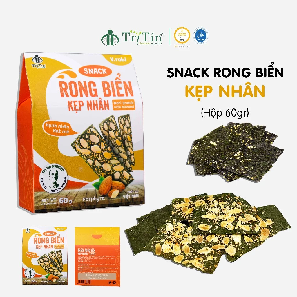SNACK RONG BIỂN KẸP NHÂN - HỘP 60g