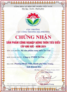 Chứng nhận sản phẩm công nghệ nông thôn tiêu biểu