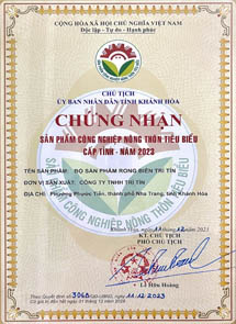 Chứng nhận sản phẩm công nghiệp nông thôn tiêu biểu cấp Tỉnh năm 2023