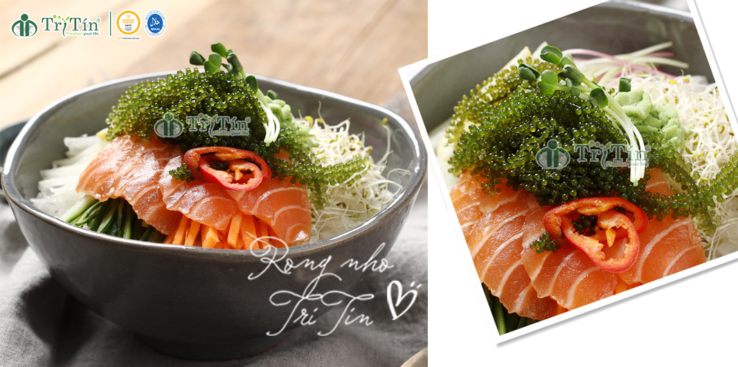 chế biến rong nho tách nước