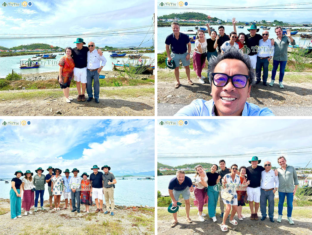 5 khách châu âu tham quan xưởng rong